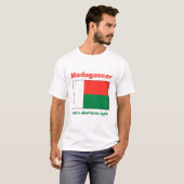 Madagaskar-vlag + Kaart + Tekst T-shirt (Voorkant volledig)