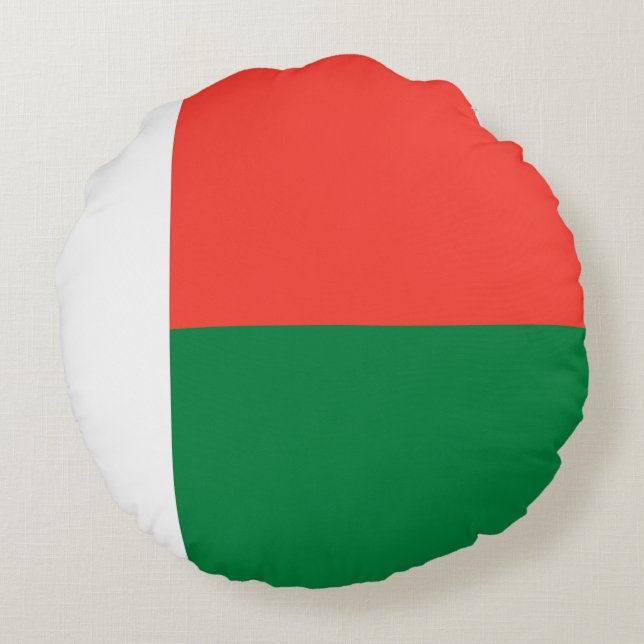 Madagaskar-vlag Rond Kussen (Achterkant)