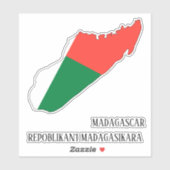 Madagaskar-vlagplattegrond Sticker (Vel)