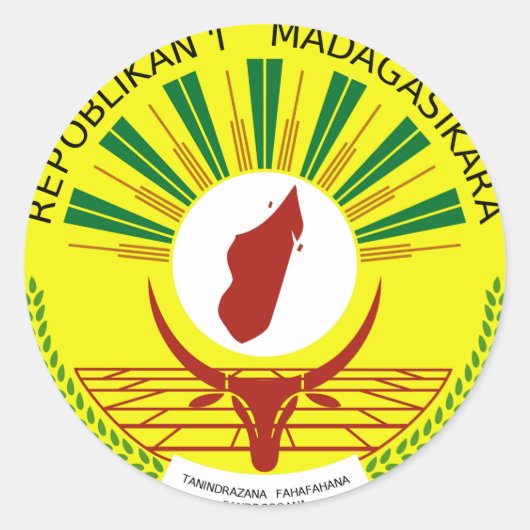 Madagaskar-wapenschild Ronde Sticker (Voorkant)