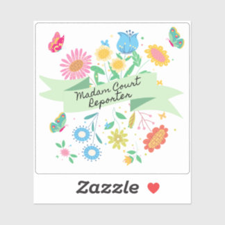 Madam Court Reporter Lente Bloemen Sticker