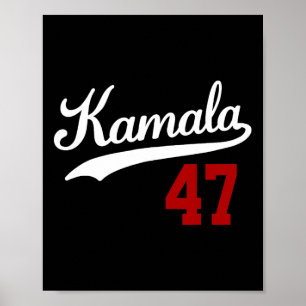  Madam President Harris 2024 Kamala 47 Blauw Poster