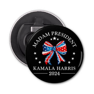 Madam President Kamala Harris Button Flesopener