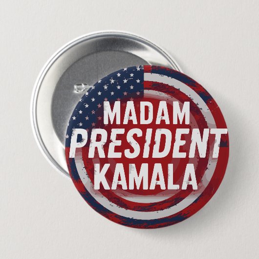 Madam President Kamala Harris Ronde Button 7,6 Cm (Voorkant /achterkant)