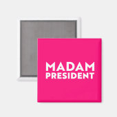 Madam President moderne typografie wit heet roze Magneet (Voorkant / Achterkant)