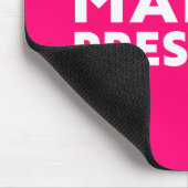 Madam President moderne typografie wit heet roze Muismat (Hoek)