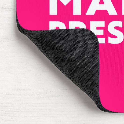 Madam President moderne typografie wit heet roze Muismat (Hoek)