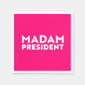 Madam President moderne typografie wit heet roze Servet (Voorkant)
