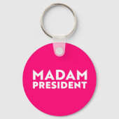 Madam President moderne typografie wit heet roze Sleutelhanger (Voorkant)