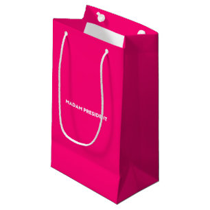 Madam President typografie modern hot pink Klein Cadeauzakje