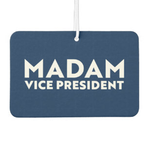 Madam Vice President marine blauw wit typografie Luchtverfrisser