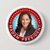 Madam Vice President Ronde Button 7,6 Cm (Voorkant)