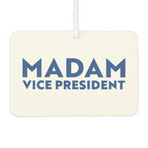 Madam Vice President wit blauw moderne typografie Luchtverfrisser