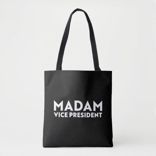 Madam Vice President zwart wit moderne typografie Draagtas (Voorkant)