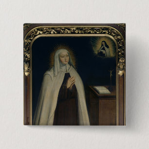 Madame Acarie bekend als Marie de l'Incarnation Vierkante Button 5,1 Cm