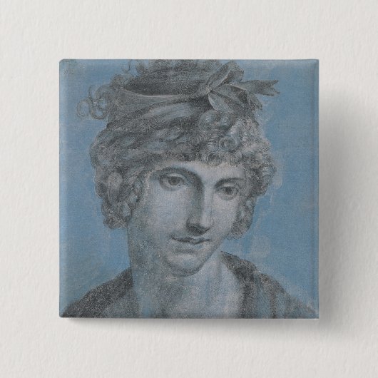 Madame Aubry Olympia van Gouges, 1784 Vierkante Button 5,1 Cm (Voorkant)