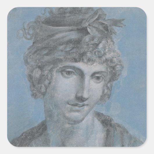 Madame Aubry Olympia van Gouges, 1784 Vierkante Sticker (Voorkant)
