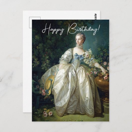 Madame Bergeret 1766 Boucher Gefeliciteerd Briefkaart (Voorkant / Achterkant)