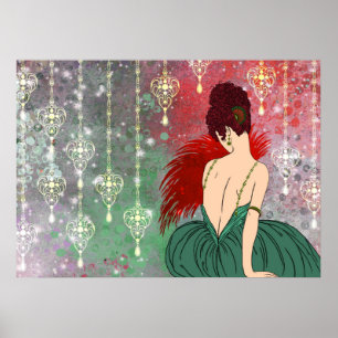 Madame d'art déco avec des bijoux - BIANCA : Noël