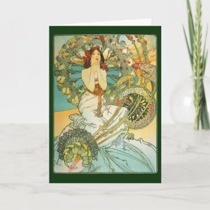 Madame de Nouveau d'art et oiseaux note ou carte