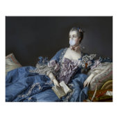 Madame de Pompadour blaast een blauwe kauwgom Perfect Poster (Voorkant)
