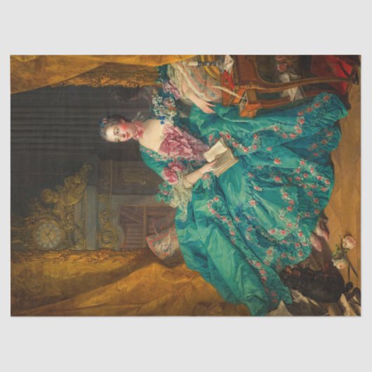 Madame de Pompadour van Francois Boucher Tissuepapier (Voorkant)