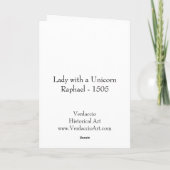 Madame de Raphael avec une carte de voeux de (Dos)