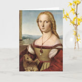 Madame de Raphael avec une carte de voeux de (Fleur jaune)