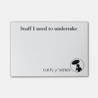 Madame des notes de post-it de cendres