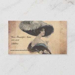 Madame élégante vintage dans des cartes de visit