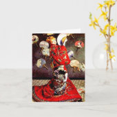 Madame en costume japonais par Monet Carte pour no (Fleur jaune)