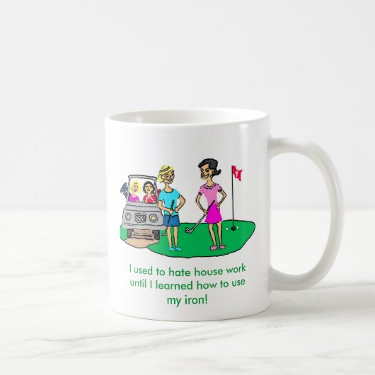 Madame Golfer Cartoon Mug (Droite)
