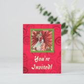 Madame Invitation de poinsettia (Debout devant)