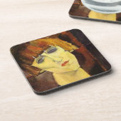 Madame Kisling van Amedeo Modigliani Bier Onderzetter (Linkerzijde)