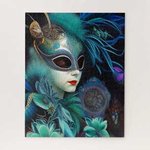 Madame Masquerade Blauwgroen Legpuzzel
