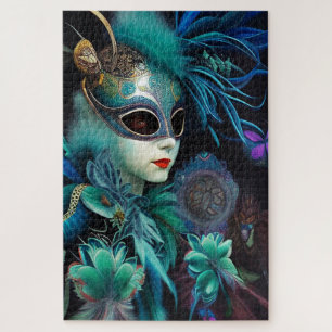 Madame Masquerade Blauwgroen Legpuzzel
