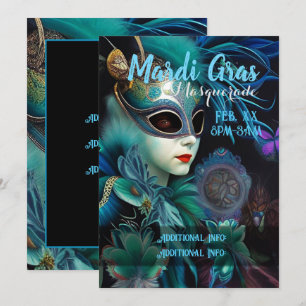 Madame Masquerade Teal  Kaart