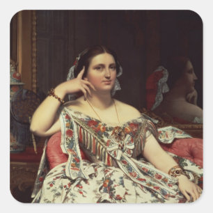Madame Moitessier, 1856 Vierkante Sticker