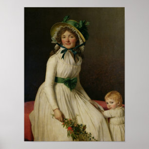 Madame Pierre Seriziat met haar zoon, Emile Poster