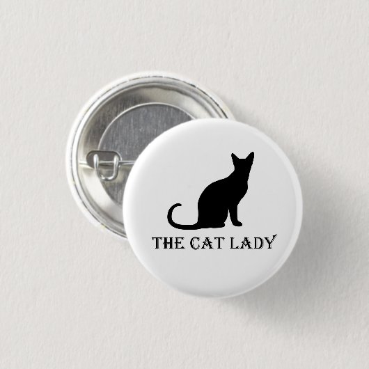 Madame Pinback Badge Button de chat (Devant & derrière)