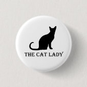 Madame Pinback Badge Button de chat (Devant)