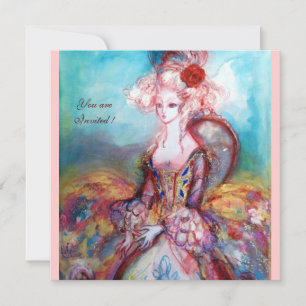 MADAME POMPADOUR , Chique Gouden Verkleedfeest Kaart