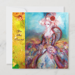 MADAME POMPADOUR, Classy Gold Costume Party Kaart