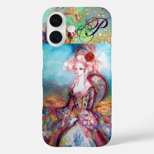 MADAME POMPADOUR, ELEGANT BEAUTY MODE MONOGRAM Case-Mate iPhone CASE (Achterkant)