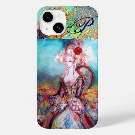 MADAME POMPADOUR ELEGANT BEAUTY MODE MONOGRAM Case-Mate iPhone CASE (Achterkant)