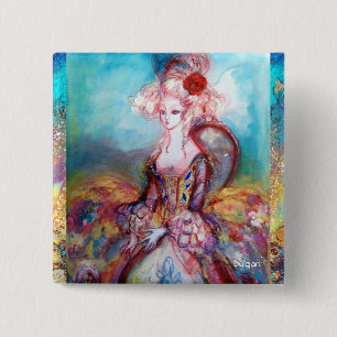 MADAME POMPADOUR Elegant Beauty Mode Vierkante Button 5,1 Cm