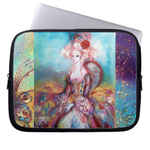 MADAME POMPADOUR goudblauwe roze Laptop Sleeve