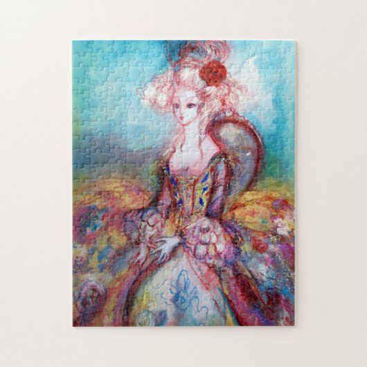 MADAME POMPADOUR goudblauwe roze Legpuzzel (Verticaal)
