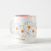 Madame Pug Mug (fleurs de White&Gray) (Devant gauche)
