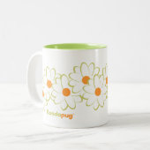 Madame Pug Mug (fleurs de White&Green) (Devant gauche)